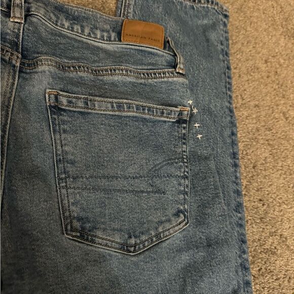American Eagle 90's Straight Jeans Women's Strigid Stitch Detail Denim Size 2 - Picture 10 of 13